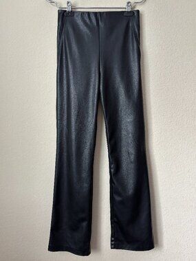 Zara Chic Faux Leather Cropped Bootcut High Rise Pants